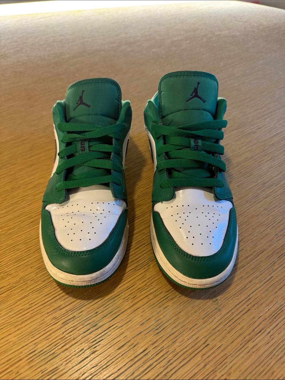 Air Jordan 1 Low GS Pine Green Black White Size 6Y 553560-301 - Picture 2 of 7